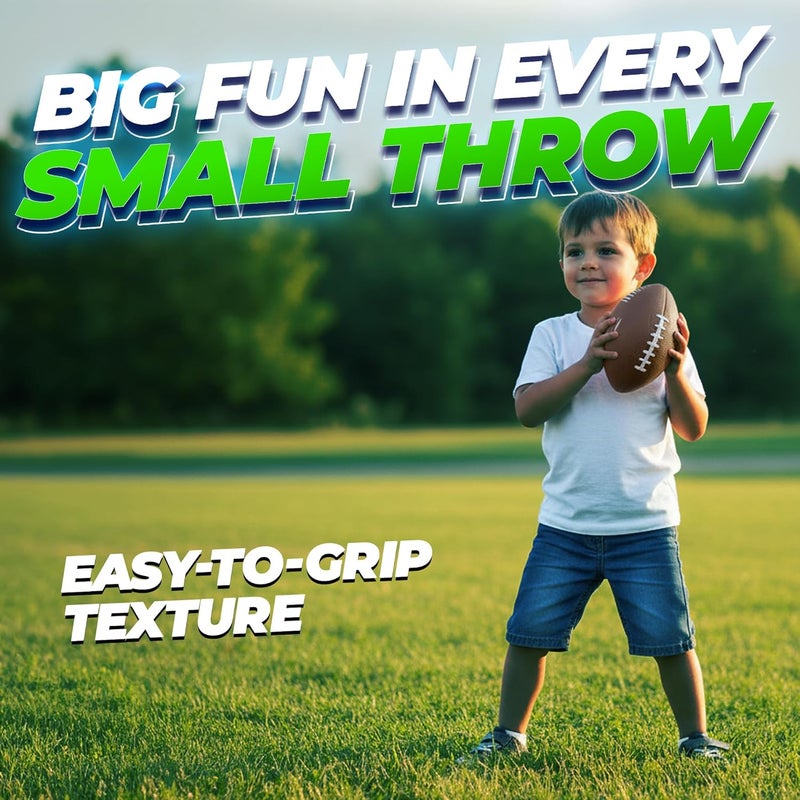 PlayBolt 7.25" Mini Foam Football for Kids & Toddlers - Easy Grip Small Youth Sports Ball - Soft Foam Footballs for Little Hands, Indoor & Outdoor Sports Play - Toy Gift for Boys & Girls - Image 3